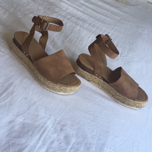 Soda Platform Ankle Strap Espadrille Sandals Tan 9 - Picture 3 of 7